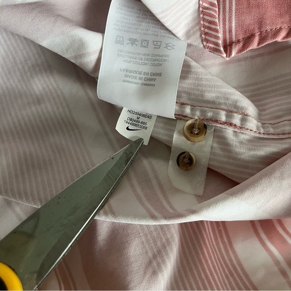 NIKE x SUPREME sz M Long Sleeve Button Down Shirt Red White Striped - Picture 6 of 9